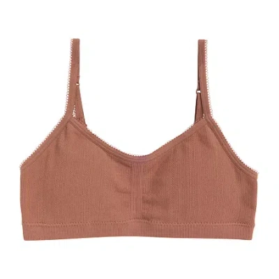 Maidenform Little & Big Kid Girls Seamless Light Support Bralette Rj25131-br1 In Brown