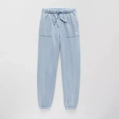 Roxy Big Kid Girls Cuffed Relaxed Fit Fleece Jogger Pant In Blue
