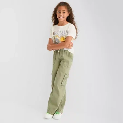 Roxy Big Kid Girls Wide Leg Cargo Pant In Green