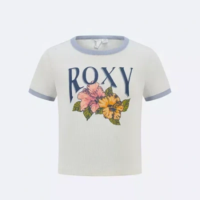 Roxy Big Kid Girls Crew Neck Short Sleeve Fitted Graphic T-shirt In White