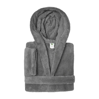 Linum Home Textiles Plus Kids Bathrobe Unisex Long Sleeve Long Length Robe In Gray