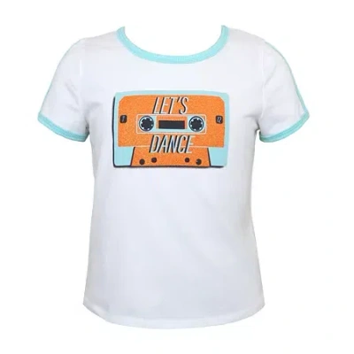 Lilt Big Kid Girls Round Neck Short Sleeve Graphic T-shirt In White