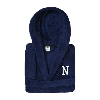 Linum Home Textiles Personalized Kids Bathrobe Unisex Long Sleeve Long Length Robe In Blue