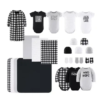 The Peanutshell 0-3m Black Plaid Baby Unisex 23-pc. Baby Clothing Set In Multi