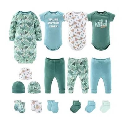 The Peanutshell 0-3m Baby Unisex 16-pc. Baby Clothing Set In Green