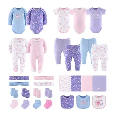 The Peanutshell Purple Butterfly Baby Girls 30-pc. Baby Clothing Set In Purple