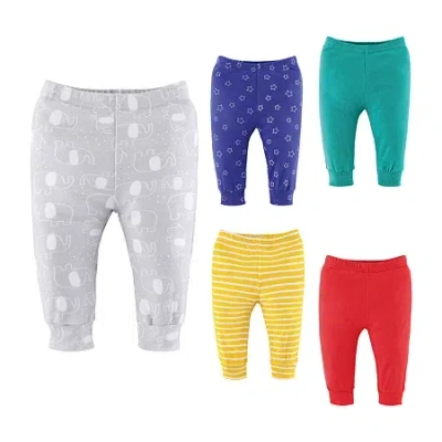 The Peanutshell Elephant Brights Baby Unisex Tapered Regular Fit Pull-on Pant In Multi