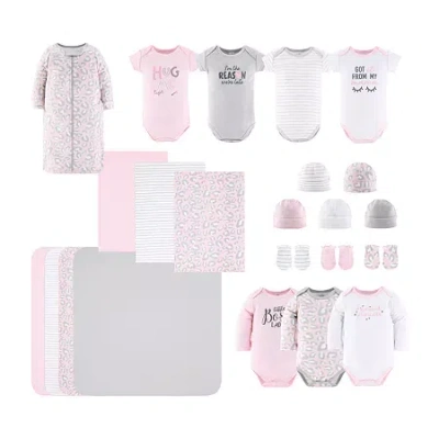 The Peanutshell 0-3m Pink Ditsy Baby Girls 23-pc. Baby Clothing Set In Pink