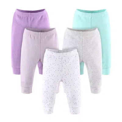 The Peanutshell Baby Girls Tapered Regular Fit Pull-on Pant In Purple