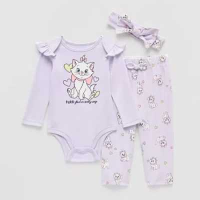 Disney Classics Baby Girls Marie 3-pc. Pant Set In Purple