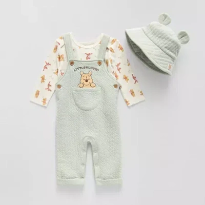 Disney Minnie Mouse Disney Baby Boys 3-pc. Winnie The Pooh Overall Set In Neutral