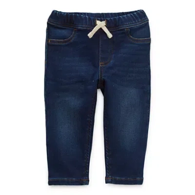 Okie Dokie Baby Boys Straight Pull-on Pant In Blue
