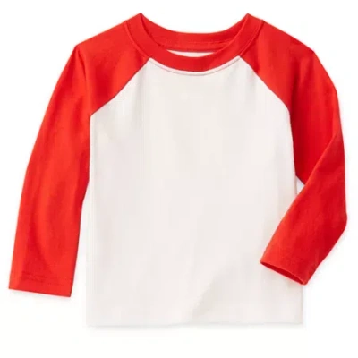 Okie Dokie Baby Boys Crew Neck Long Sleeve T-shirt In Red