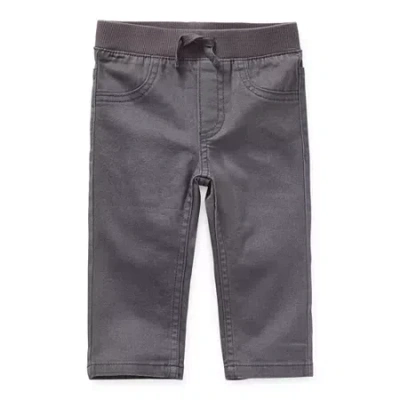 Okie Dokie Baby Boys Straight Original Fit Pull-on Pant In Gray