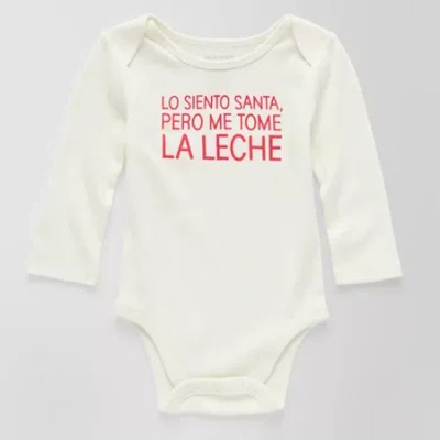 Okie Dokie Baby Unisex Crew Neck Long Sleeve Rib Bodysuit In White