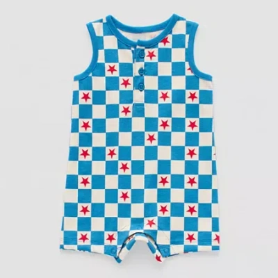 Okie Dokie Baby Boys Sleeveless Romper In Blue