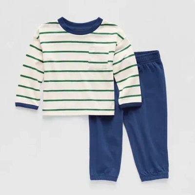 Okie Dokie Baby Boys 2-pc. Pant Set In Blue