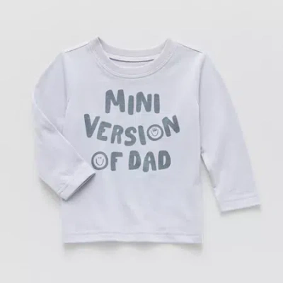 Okie Dokie Baby Boys Round Neck Long Sleeve Regular Fit Graphic T-shirt In Gray