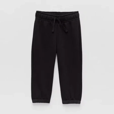 Okie Dokie Baby Boys Cuffed Regular Fit Fleece Pull-on Pant In Black