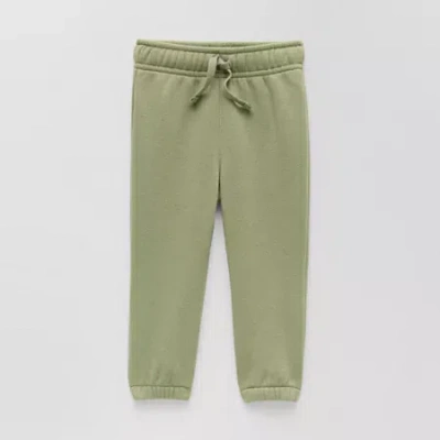 Okie Dokie Baby Boys Cuffed Regular Fit Fleece Pull-on Pant In Green