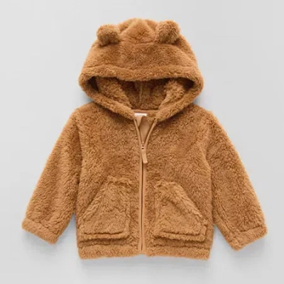 Okie Dokie Sherpa Baby Boys Midweight Jacket In Brown