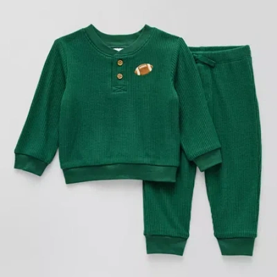 Okie Dokie Baby Boys 2-pc. Pant Set In Green