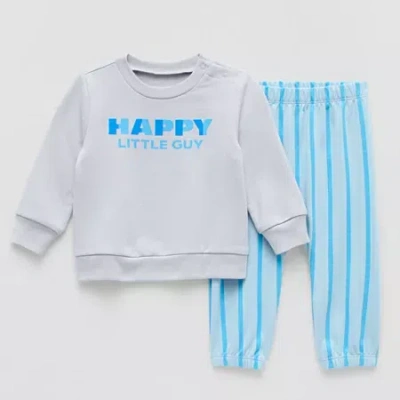 Okie Dokie Baby Boys 2-pc. Pant Set In Gray