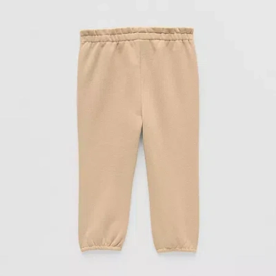 Okie Dokie Baby Girls Cuffed Regular Fit Pull-on Pant In Sand