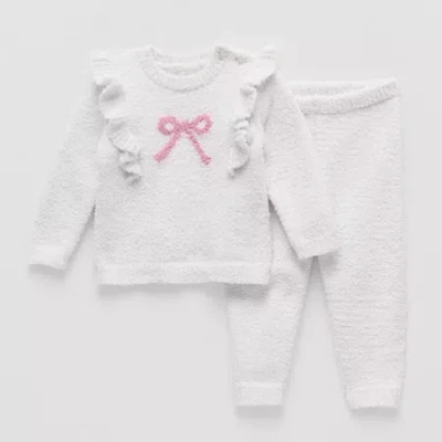 Okie Dokie Baby Girls 2-pc. Pant Set In White