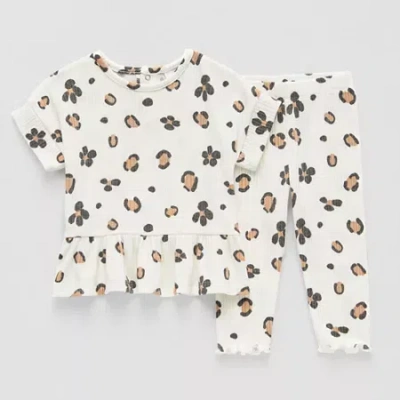 Okie Dokie Baby Girls 2-pc. Pant Set In White