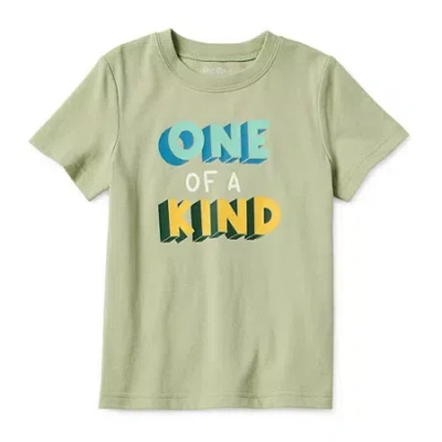 Okie Dokie Toddler & Little Boys Crew Neck Short Sleeve Regular Fit Graphic T-shirt In Green