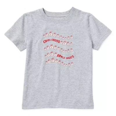 Okie Dokie Toddler & Little Boys Crew Neck Short Sleeve Regular Fit Graphic T-shirt In Gray