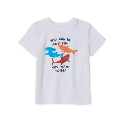 Okie Dokie Toddler & Little Boys Crew Neck Short Sleeve Regular Fit Graphic T-shirt In White