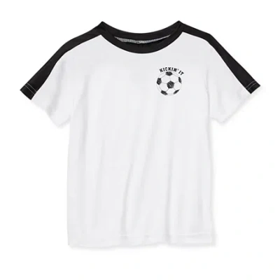 Okie Dokie Toddler & Little Boys Crew Neck Short Sleeve Regular Fit Graphic T-shirt In White