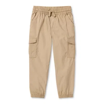 Okie Dokie Toddler & Little Boys Drawstring Waist Cinched Cargo Pant In Sand