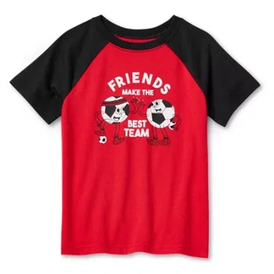 Okie Dokie Active Toddler & Little Boys Crew Neck Short Sleeve Regular Fit Graphic T-shirt In Red