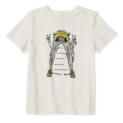 Okie Dokie Toddler & Little Boys Crew Neck Short Sleeve Regular Fit Graphic T-shirt In White