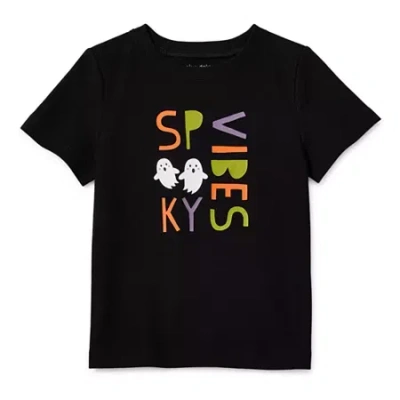 Okie Dokie Toddler & Little Boys Crew Neck Short Sleeve Regular Fit Graphic T-shirt In Black