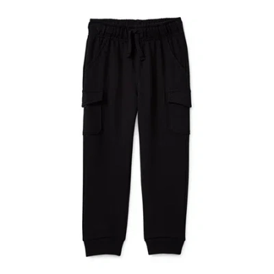 Okie Dokie Toddler Boys Tapered French Terry Cargo Pant In Black