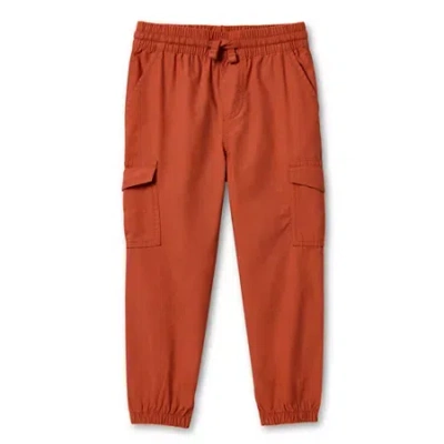 Okie Dokie Toddler & Little Boys Drawstring Waist Straight Cargo Pant In Red