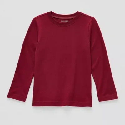 Okie Dokie Toddler & Little Boys Crew Neck Long Sleeve T-shirt In Red