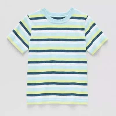 Okie Dokie Toddler & Little Boys Crew Neck Short Sleeve T-shirt In Blue