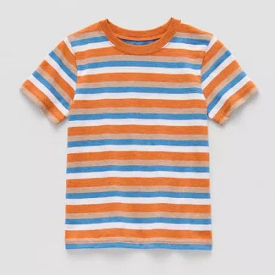 Okie Dokie Toddler & Little Boys Crew Neck Short Sleeve T-shirt In Orange