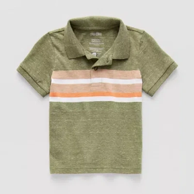 Okie Dokie Toddler & Little Boys Short Sleeve Regular Fit Polo Shirt In Green
