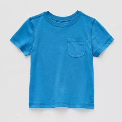 Okie Dokie Toddler & Little Boys Crew Neck Short Sleeve T-shirt In Blue