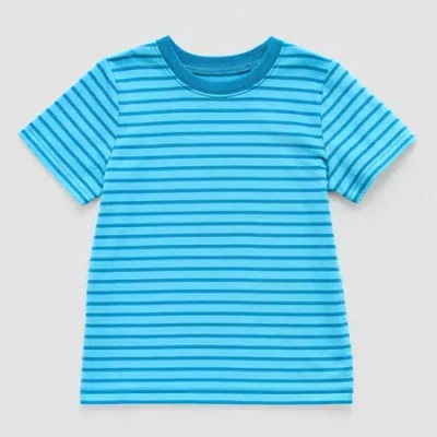 Okie Dokie Toddler & Little Boys Crew Neck Short Sleeve T-shirt In Blue