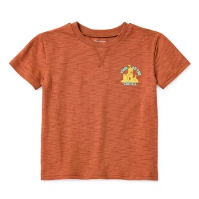 Okie Dokie Toddler & Little Boys Crew Neck Short Sleeve T-shirt In Brown