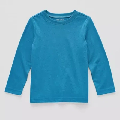 Okie Dokie Toddler & Little Boys Crew Neck Long Sleeve T-shirt In Blue