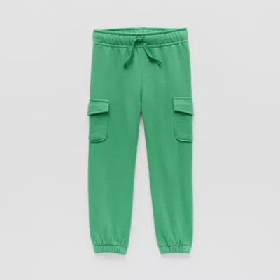 Okie Dokie Cargo Toddler & Little Boys Cuffed Regular Fit French Terry Jogger Pant In Green