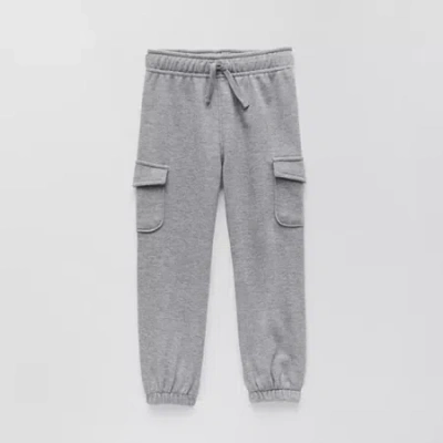 Okie Dokie Cargo Toddler & Little Boys Cuffed Regular Fit French Terry Jogger Pant In Gray